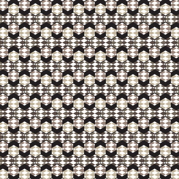 白色棕色菱形内六角图案黑框背景图片下载