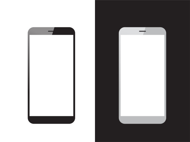 黑白矢量智能手机图片下载