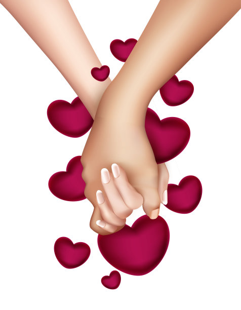 现实的牵手和心灵的矢量图片下载