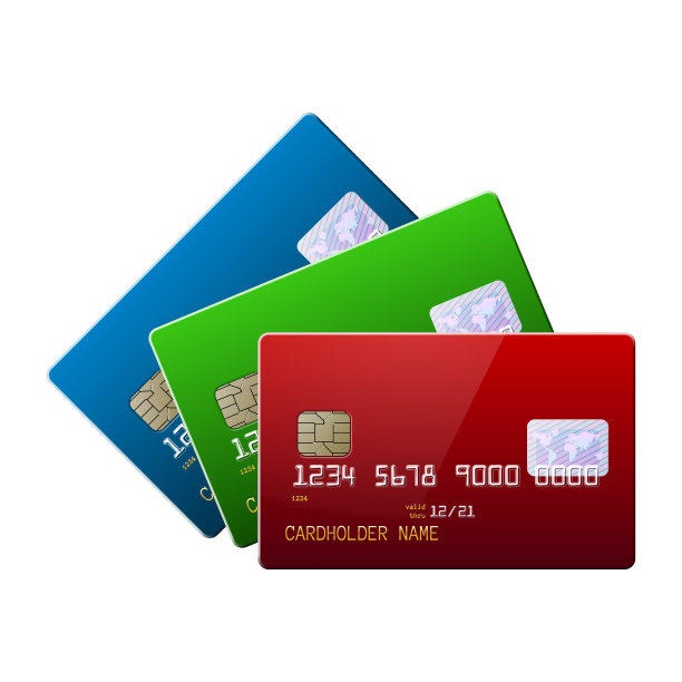高度详细的现实光滑的信用卡模拟设置图片下载