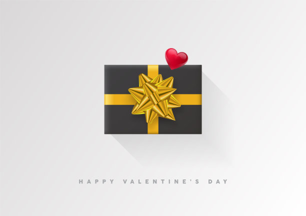 彩带包装的礼盒。2018节日矢量插图。平的装饰。素材图片