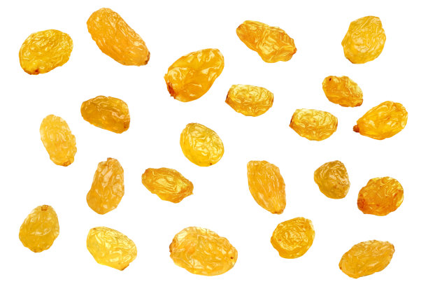 特写干葡萄干孤立在白色素材图片