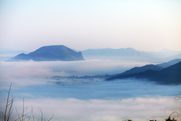 从普托山看到的晨景素材图片
