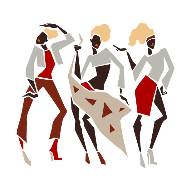 剪影时尚少女套装图片下载