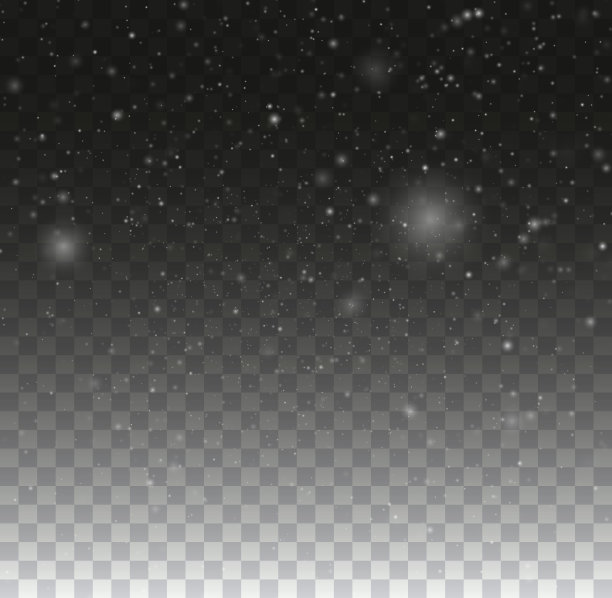 模糊散景粒子。透明雪花背景。圣诞节降雪冬季插画图片下载
