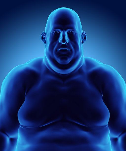 3d插画男性肥胖站立，医疗保健理念。图片下载