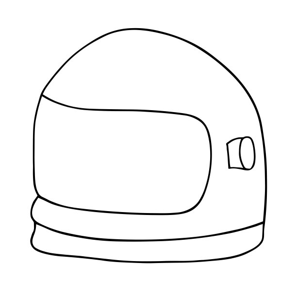 宇航员或摩托头盔。手绘插图。矢量草图孤立在白色上。图片下载
