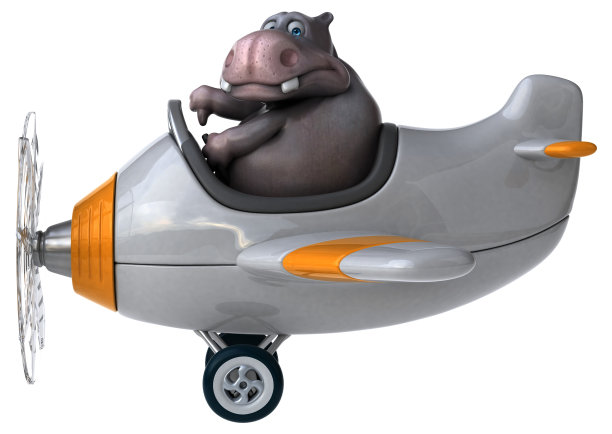 有趣的河马- 3D插图图片下载