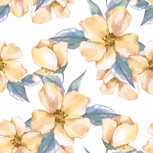 花无缝图案与黄花1图片下载