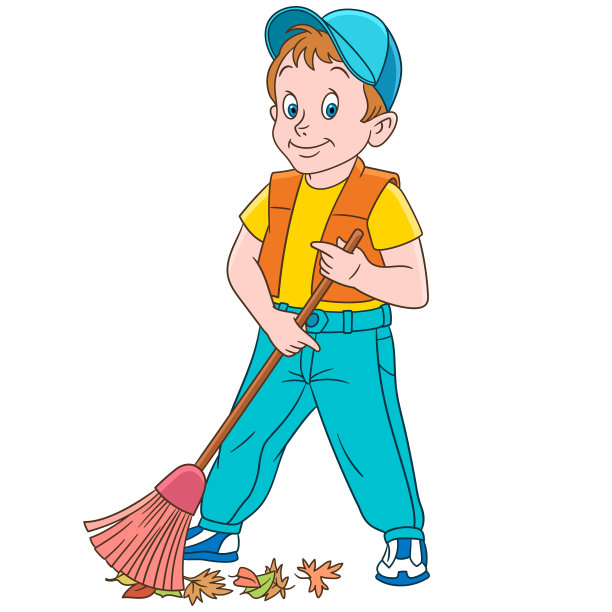 卡通街道清洁工或清洁工图片下载