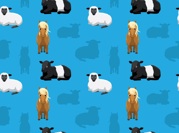 家畜农场动物无缝墙纸16图片下载