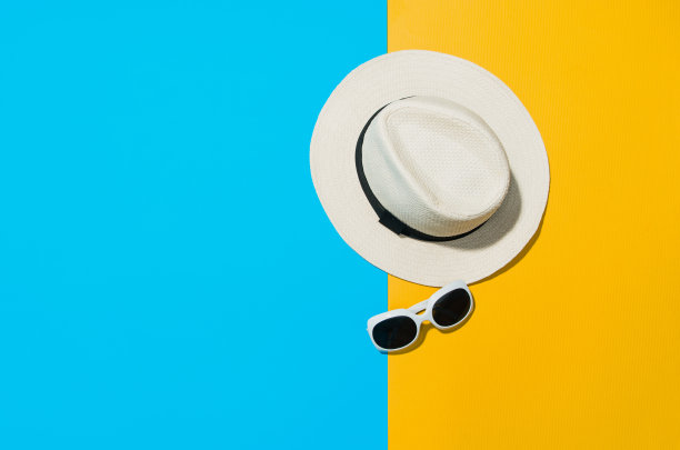 俯视图的夏季海滩图形上有力的粉彩背景图片下载