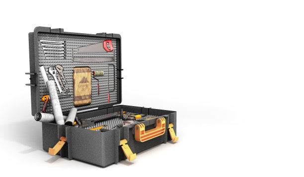 一组工具的情况下3d渲染在白色的背景图片下载