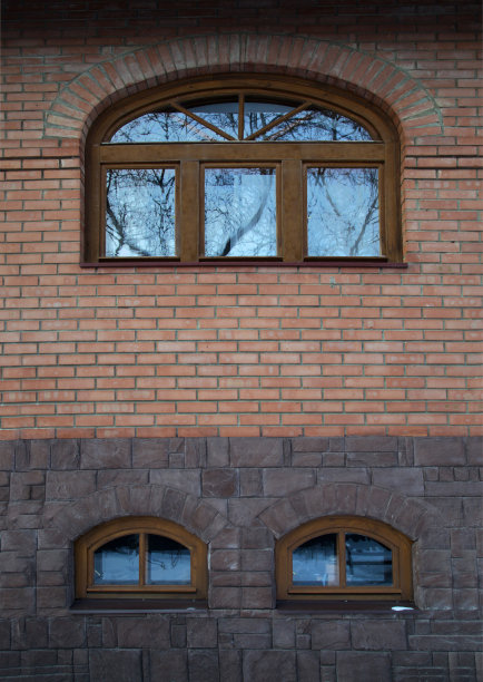 砖房的拱形窗户图片下载