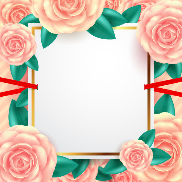 白色空白横幅与美丽的鲜花情人节贺卡，横幅，传单，海报和小册子。矢量插图EPS 10图片下载