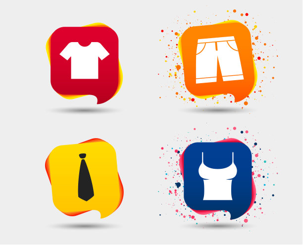 衣服的迹象。t恤、裤子和短裤。图片下载