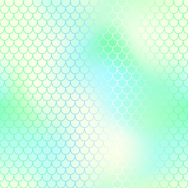 绿黄色的鱼皮肤矢量背景与规模模式。美人鱼的模式。图片下载