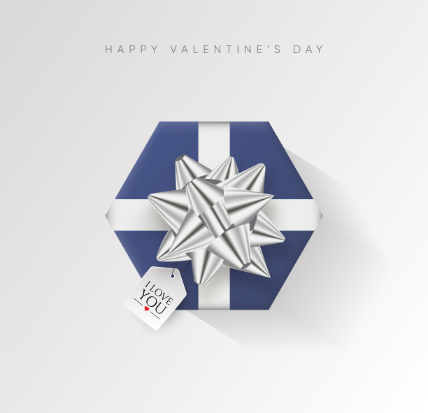 彩带包装的礼盒。2018节日矢量插图。平的装饰。素材图片