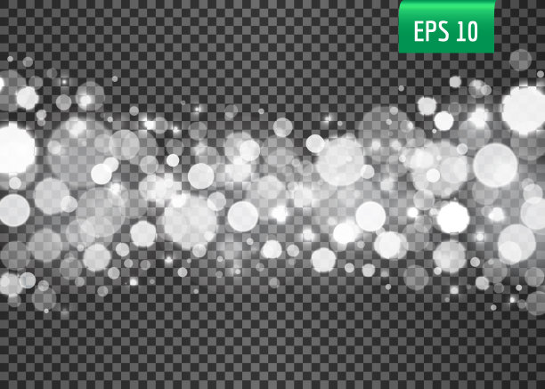 透明背景上的散景灯图片下载