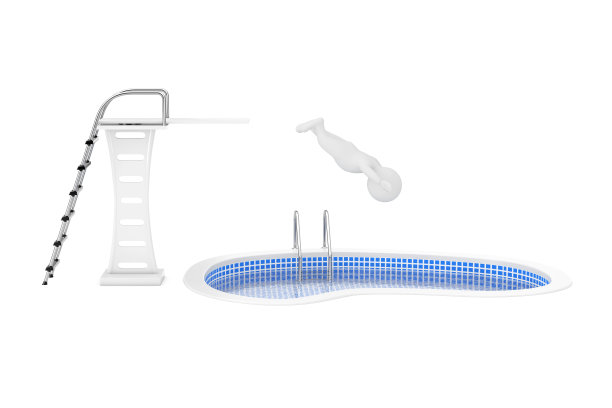 3d人跳从跳台游泳池图片下载
