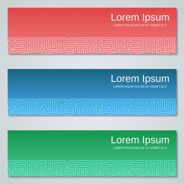 数字电路横幅向量集图片下载