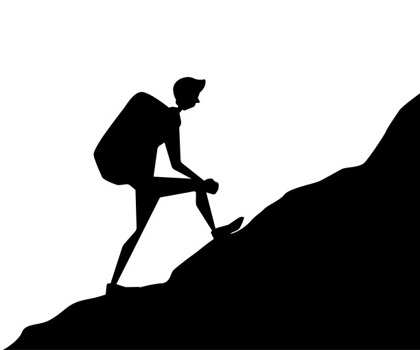 远足者冒险剪影卡通设计图片下载