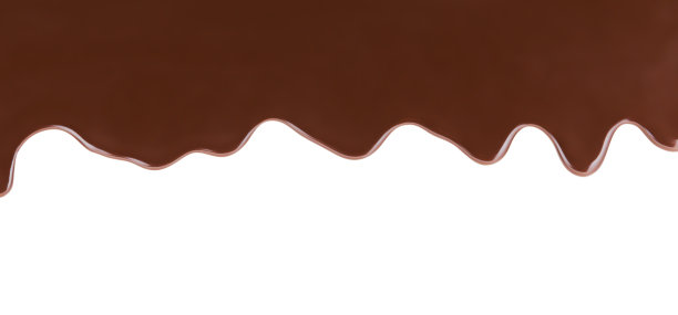 融化的巧克力在白色的背景和图案图片下载
