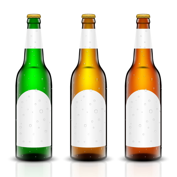 啤酒瓶向量集。图片下载