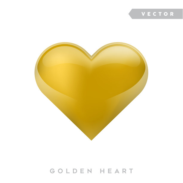 情人节节日装饰。金色的现实的心。金属心形的三维矢量图。节日的标志图片下载