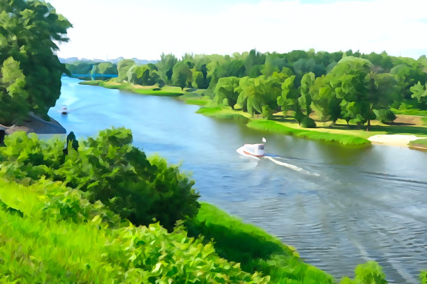 夏日宁静的河流图片下载