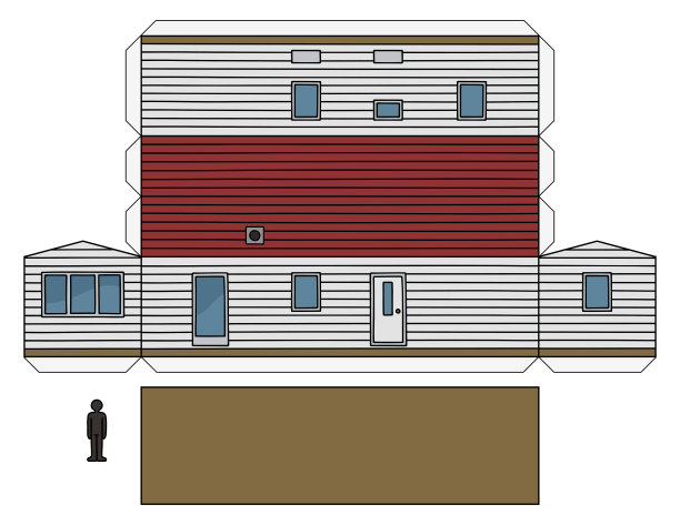 移动房屋的纸质模型图片下载