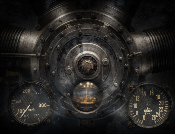 航空，机械和蒸汽朋克垃圾摇滚背景。图片下载