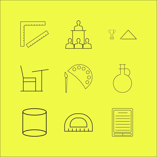 教育线性图标集。简单的轮廓图标图片下载