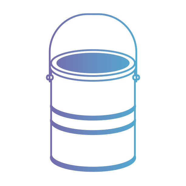 油漆桶在退化紫色到蓝色轮廓图片下载