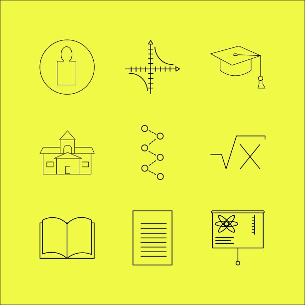 科学线性图标集。简单的轮廓图标图片下载