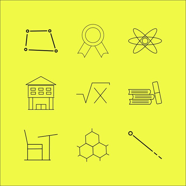 科学线性图标集。简单的轮廓图标图片下载