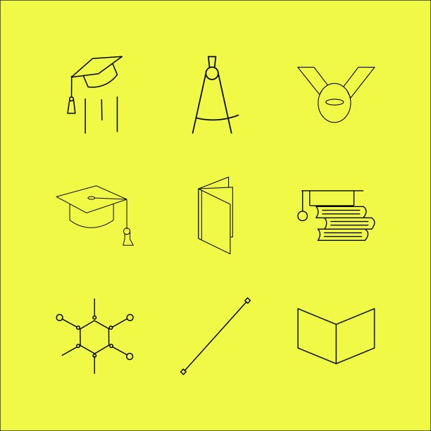 科学线性图标集。简单的轮廓图标图片下载