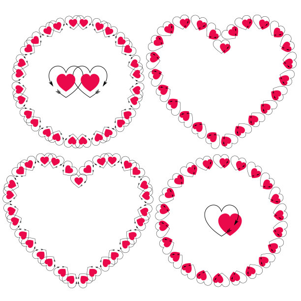 心脏与箭头帧矢量剪贴画图片下载