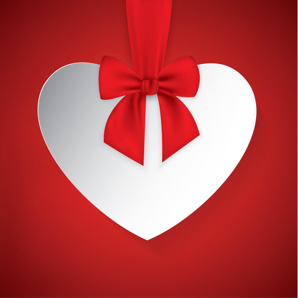 情人的心用红丝带和蝴蝶结系着图片下载
