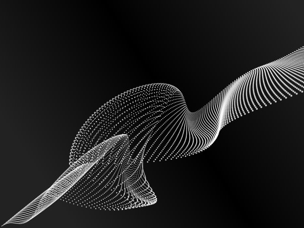 从粒子中提取数字波。三维的向量。图片下载