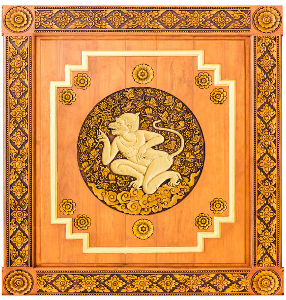 传统泰式木雕十二生肖猴图片下载