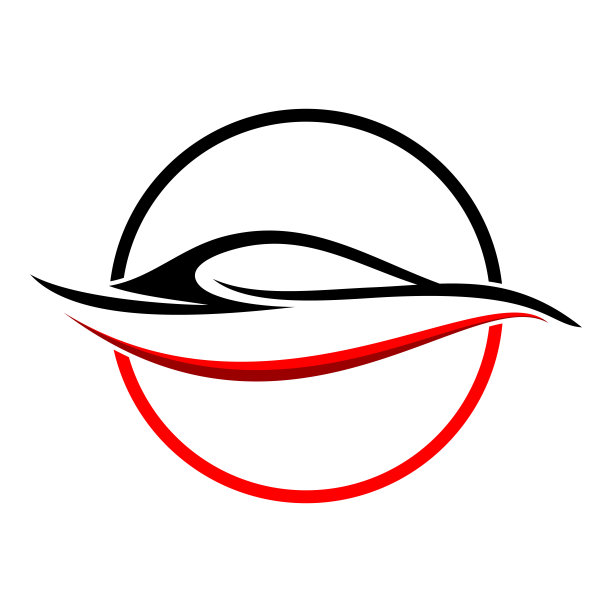 圆形抽象红色汽车形状符号图片下载