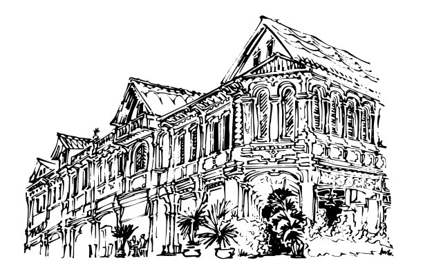 暹粒殖民地的排屋图片下载