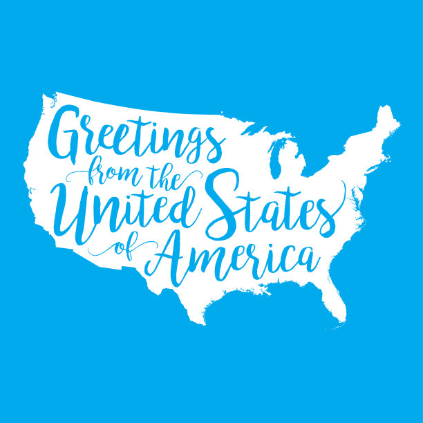 来自美国的问候EPS10矢量地图图片下载