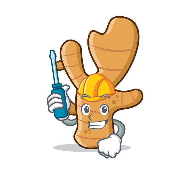 汽车姜吉祥物卡通风格图片下载