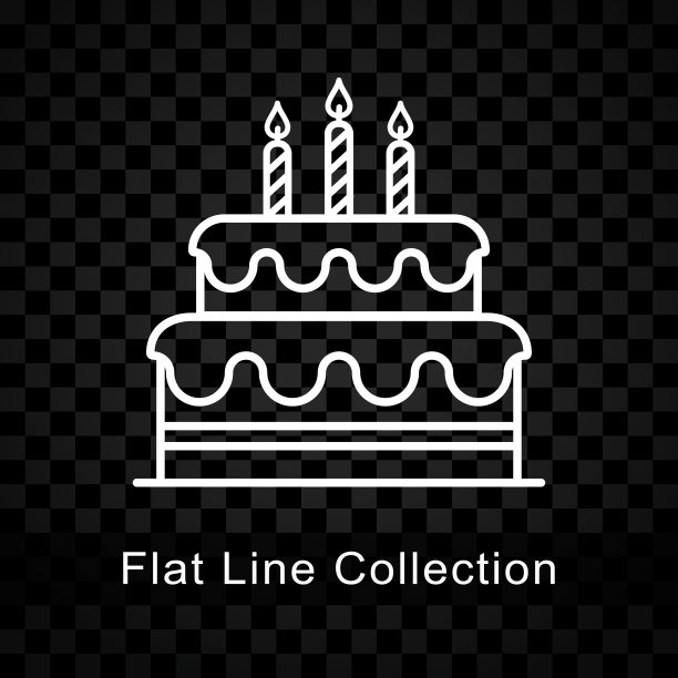 生日蛋糕图标上的方格背景图片下载