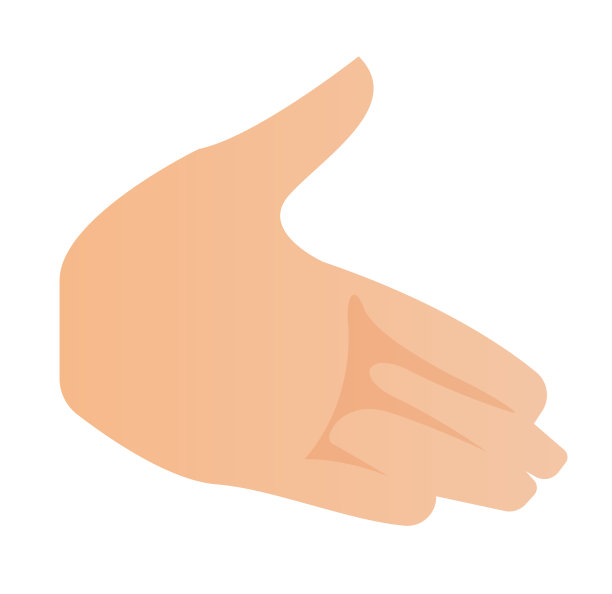 左手掌矢量卡通插图图片下载