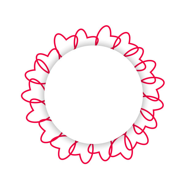 白色背景上的心形画框、贺卡、节日请柬、生日请柬、婚礼请柬、情人节请柬、派对请柬。图片下载