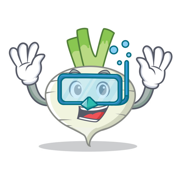 潜水萝卜卡通人物风格图片下载