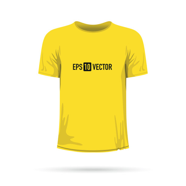 黄色印花t恤图片下载